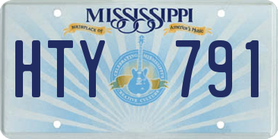 MS license plate HTY791