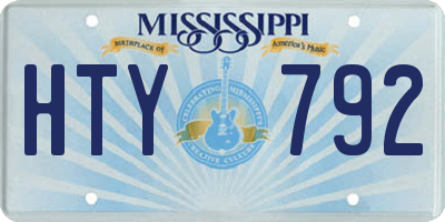 MS license plate HTY792