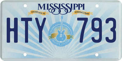 MS license plate HTY793