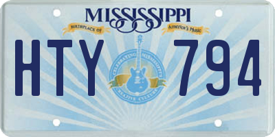 MS license plate HTY794
