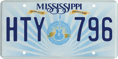 MS license plate HTY796