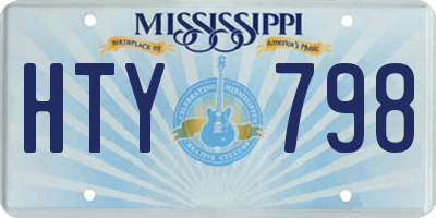 MS license plate HTY798