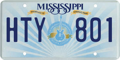 MS license plate HTY801