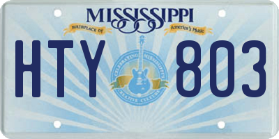 MS license plate HTY803