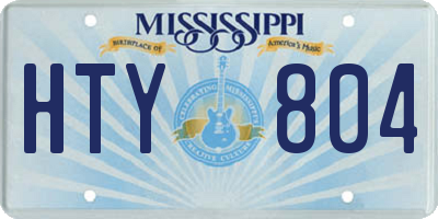 MS license plate HTY804