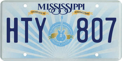 MS license plate HTY807