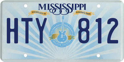 MS license plate HTY812