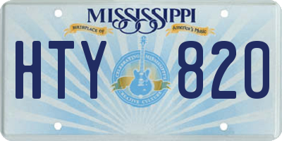 MS license plate HTY820
