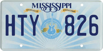 MS license plate HTY826