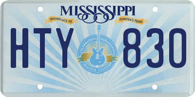 MS license plate HTY830