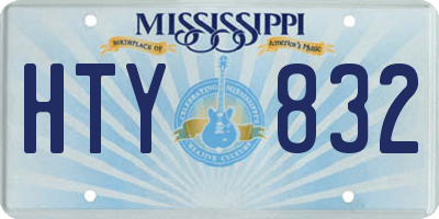 MS license plate HTY832