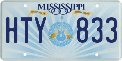 MS license plate HTY833