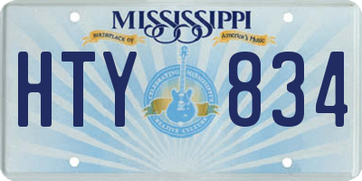 MS license plate HTY834