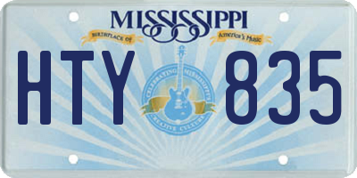 MS license plate HTY835