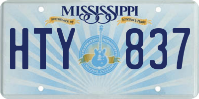 MS license plate HTY837