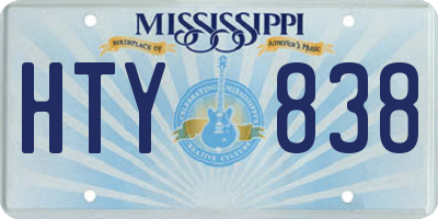 MS license plate HTY838