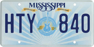 MS license plate HTY840