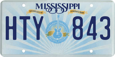 MS license plate HTY843