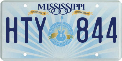 MS license plate HTY844
