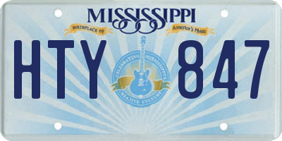MS license plate HTY847