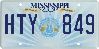 MS license plate HTY849