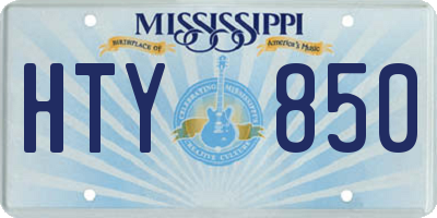 MS license plate HTY850