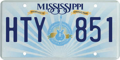 MS license plate HTY851