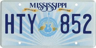 MS license plate HTY852
