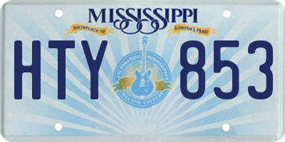 MS license plate HTY853