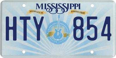 MS license plate HTY854