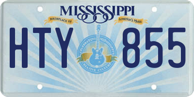 MS license plate HTY855