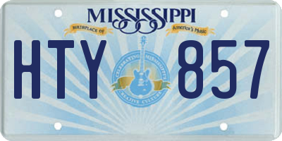 MS license plate HTY857