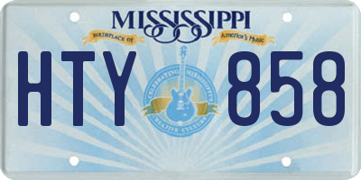 MS license plate HTY858