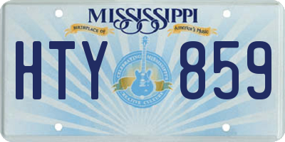MS license plate HTY859