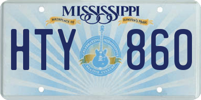 MS license plate HTY860