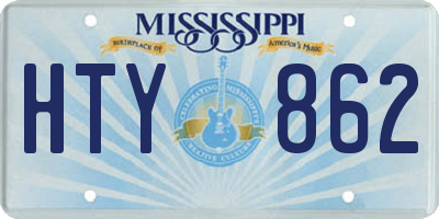 MS license plate HTY862