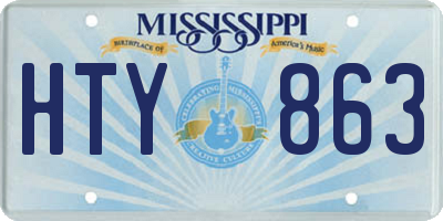MS license plate HTY863