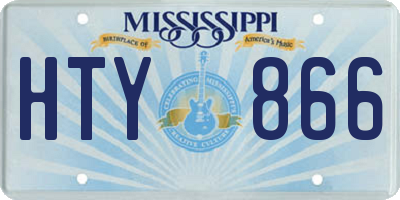 MS license plate HTY866