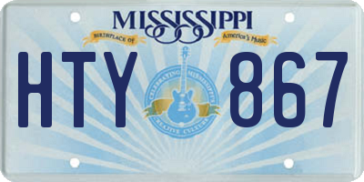 MS license plate HTY867