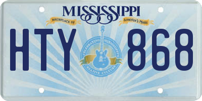 MS license plate HTY868