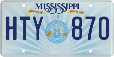 MS license plate HTY870