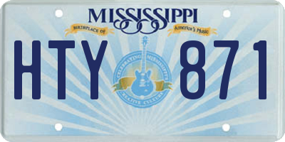 MS license plate HTY871