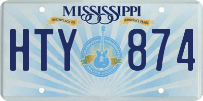 MS license plate HTY874
