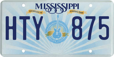 MS license plate HTY875