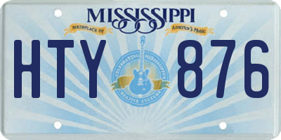 MS license plate HTY876