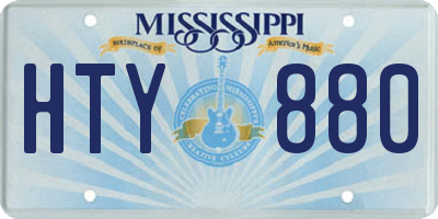 MS license plate HTY880