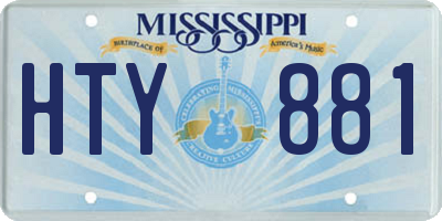 MS license plate HTY881