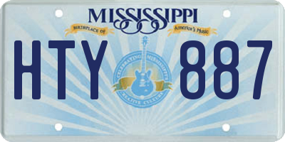 MS license plate HTY887