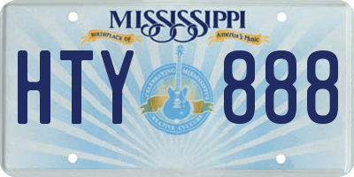 MS license plate HTY888