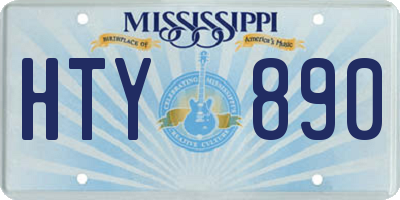 MS license plate HTY890